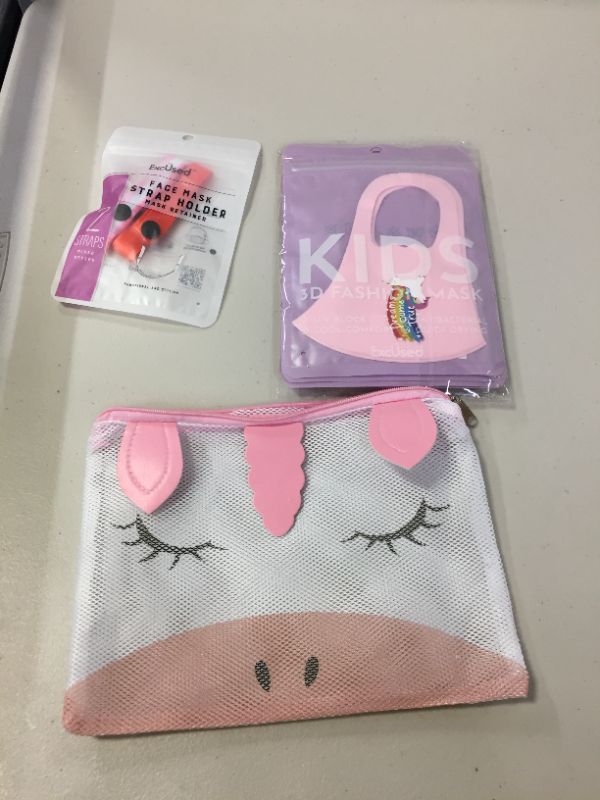 Photo 1 of 7 PIECE VARIETY UNICORN FACEMASK WITH MASK HOLDER AND BAG 