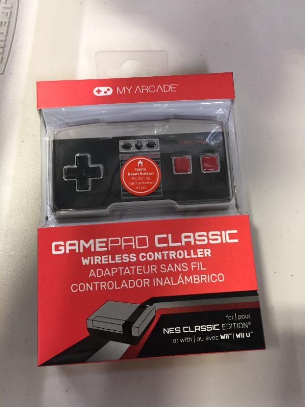 Photo 2 of My Arcade GamePad Classic - Wireless Game Controller - Compatible with Nintendo NES Classic Edition, Wii, Wii U - Adapter Included - 30 Feet Range - Home Button - Battery Powered - Ergonomic Design
