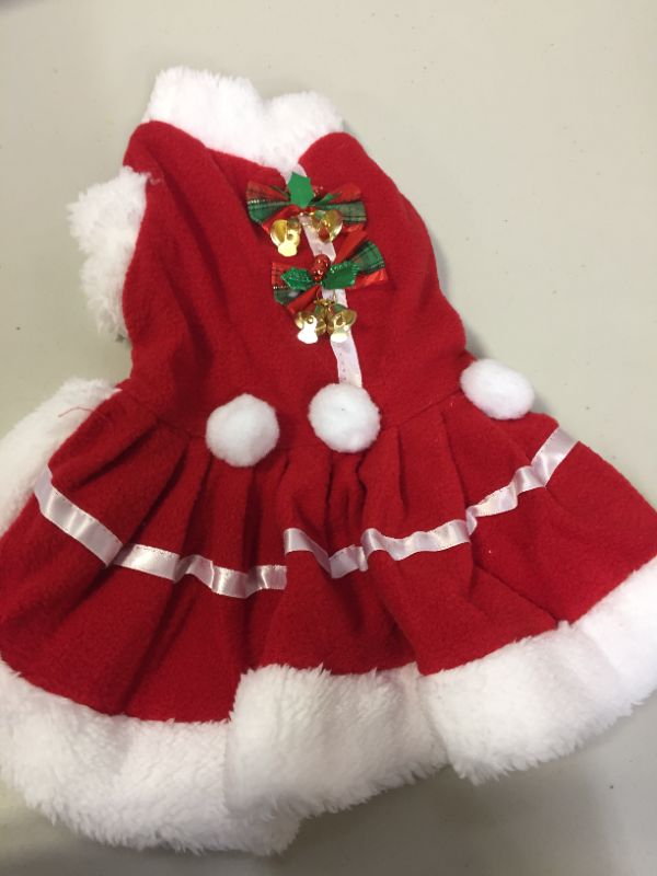 Photo 2 of Yu-Xiang Cat Queen Skirt Pet Costume Cats Cotton Coat Puppy Winter Warm Clothing Small Dog Chinese Festive Tang Suit Cheongsam Dress for Thanksgiving Christmas Spring Festival New Year (M, Red)
