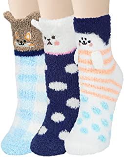Photo 1 of 3 Pairs Womens Fuzzy Socks Cozy Winter Warm Fluffy Soft Cute Animal Fuzzy Home Slipper Socks
SIZE SMALL