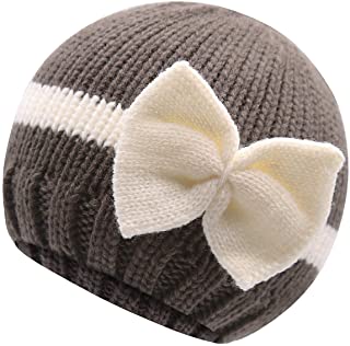 Photo 1 of  Newborn Infant Winter Hat Baby Boys Knitted Bow Hats Toddler Girl Warm Beanie Cap for 0-12 Months