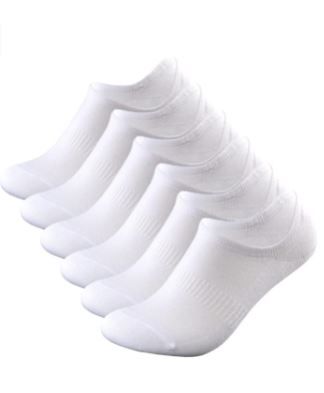 Photo 1 of ONKE Mens Combed Cotton No Show Socks 12/6 Pairs Non Slip Gels Light Thin Flats Boat Loafer Low Liner Socks, White, 6/8
