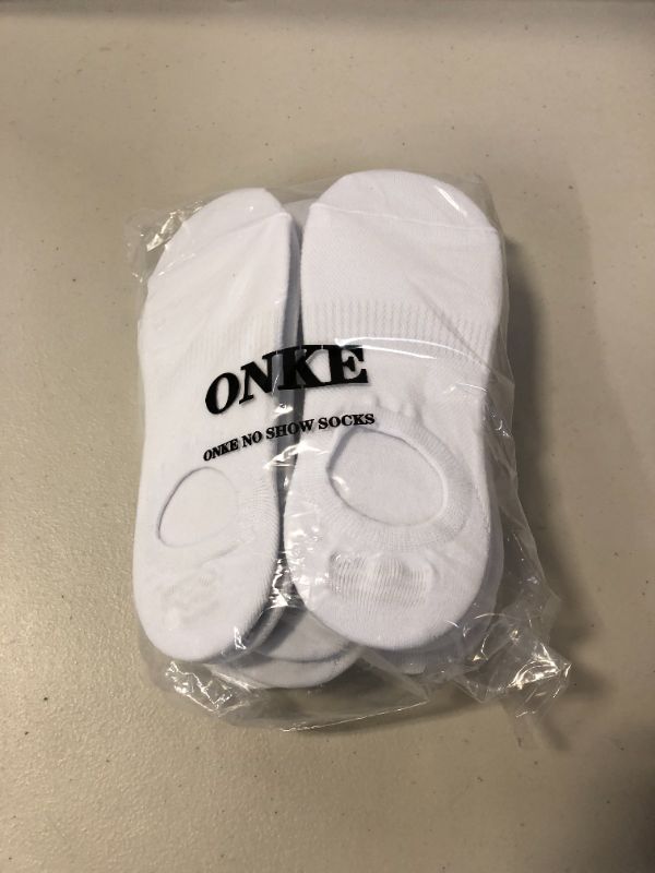 Photo 2 of ONKE Mens Combed Cotton No Show Socks 12/6 Pairs Non Slip Gels Light Thin Flats Boat Loafer Low Liner Socks, White, 6/8
