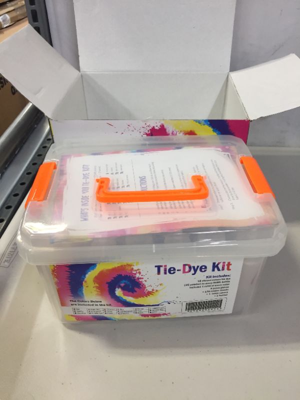 Photo 2 of Tie Dye Kit for Kids and Adults - Easy DIY Tie Dye Party Kit with 18 Colors, Fabric Dye Refills, Rubber Bands, Gloves, Table Cover + More Supplies - Fun-at-Home Holiday or Birthday Gift (Rainbow)
