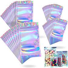 Photo 1 of 120 Pieces Smell Proof Bags Mylar Bags Aluminum Metallic Foil Bag for Food Storage, Packaging Products, Smell Proof Bags, 4 Sizes
