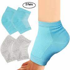 Photo 1 of Exper 2 Pairs Moisturizing Heel Socks Gel Lined Toeless Spa Socks Day Night to Heal and Treat Dry Hard Cracked Heel,Damaged Cuticles and Calluses Skin (Blue+Grey) ONE SIZE FITS ALL (BRAND NEW, OPEN FOR PICTURES)