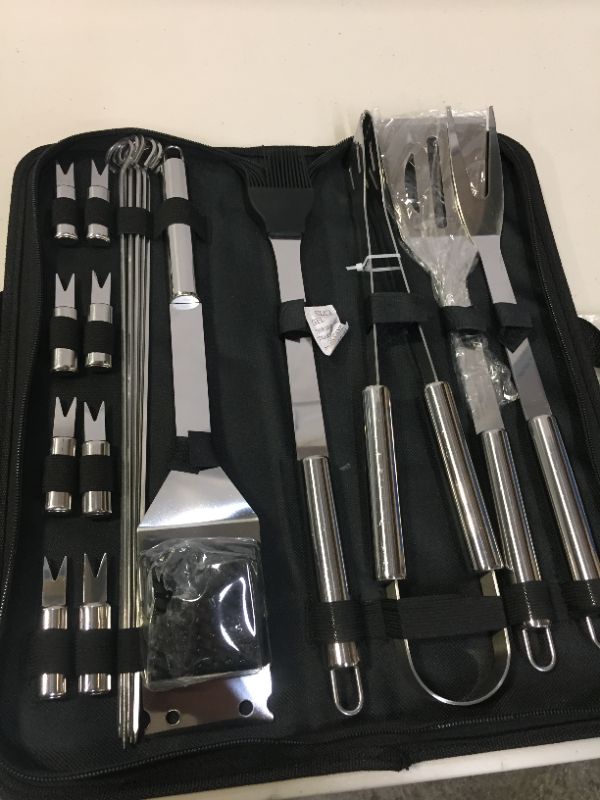 Photo 2 of ETERNAL KNIGHT BBQ Grill Tool Set- Stainless Steel Barbecue Grilling Accessories with 7 Utensils and Carrying Case, Includes Spatula, Tongs, Knife (BRAND NEW, OPEN FOR PICTURES)
