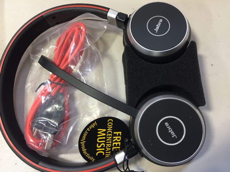 Photo 2 of Jabra Evolve 65 UC Wireless Headset, Stereo – Includes Link 370 USB Adapter – Bluetooth Headset with Industry-Leading Wireless