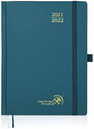 Photo 1 of Academic Planner 2021-2022 Hourly Weekly Monthly - POPRUN Agenda August 2021 to July 2022 with Pocket, Note & Address Pages, Hardcover, 6.5" x 8.75", Pacific Green
