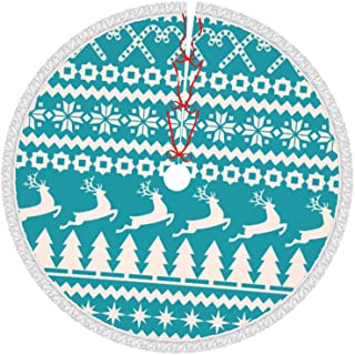 Photo 1 of Christmas Tree Skirt Tassel Tree Mat Xmas Tree Holiday Occasion Party Supplies Ornaments Christma Decorations Accessory 36"
