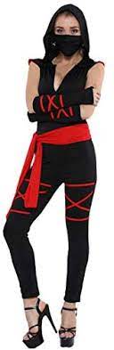 Photo 1 of Colorful House Women Ninja Costume, Black Deadly Assassin Costume 5 Pieces
