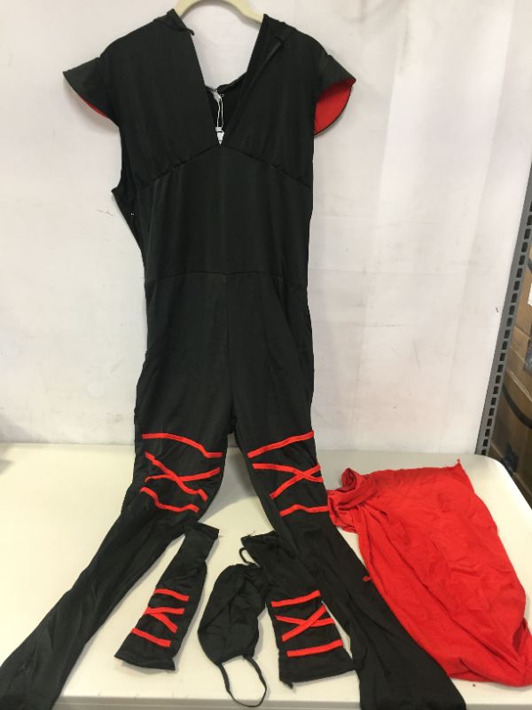 Photo 2 of Colorful House Women Ninja Costume, Black Deadly Assassin Costume 5 Pieces
