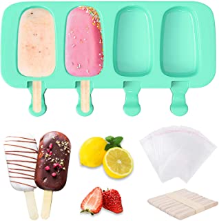 Photo 1 of  LARGE POPSICLE MOLDS 4 CAVITIES CAKE POP MOLD WITH 50 WOODEN STICKS AND 50 PARCEL BAGS