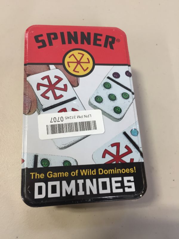 Photo 1 of Front Porch Classics Spinner Colored Dot Dominoes Set, The Wild Set, Includes 66 Domino Tiles, On-The-Go Travel Storage Tin from University Games
