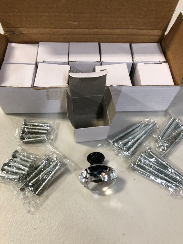 Photo 2 of AIDEMEN CRYSTAL DRAWER KNOBS TRANSPARENT 10 PACK