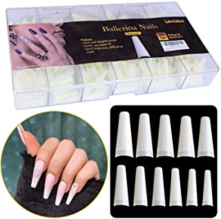 Photo 1 of LeoGlint Fake Nails Tips Acrylic Nails Set False Nails Artificial Nails Ballerina Nails for Women 550pcs 11 Sizes with Box (Natural)
