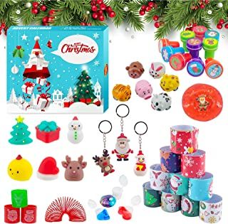 Photo 1 of Christmas Countdown Calendar, Party Toys Advent for Count Down Xmas Holiday, Party Favors for Kids, Goodie Bag Fillers, Classroom Rewards
