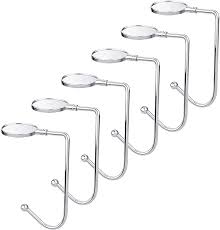 Photo 1 of 6 Pieces Christmas Stocking Holders Mantel Metal Hooks Hanger Xmas Non-Slip Safety Hang Grip Fireplace Hook for Christmas Party Decoration (Silver)