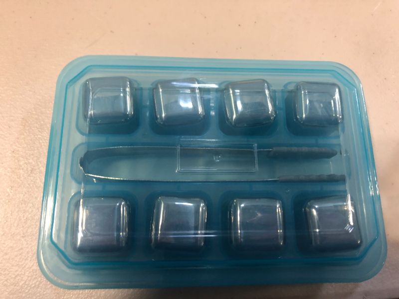 Photo 2 of BEEIMWH SET OF 8 REUSABLE STAINLESS STEEL ICE CUBES