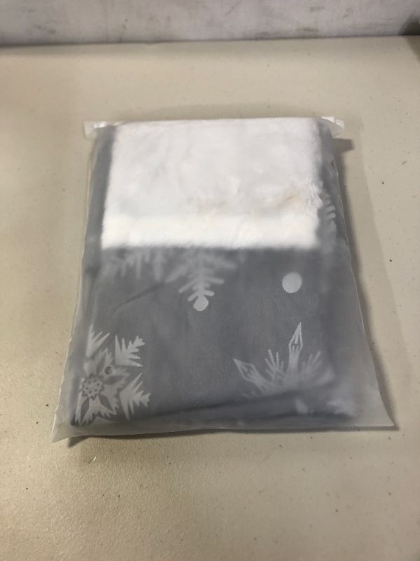 Photo 2 of 36 inches Christmas Tree Skirt, Snowflake Tree Skirts with Stocking for Christmas Xmas Tree Decorations?Grey,36INCH?
