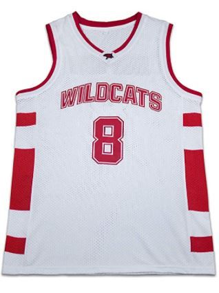 Photo 1 of borizcustoms Chad Danforth 8 East High School Wildcats White Basketball Jersey XS