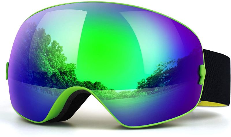 Photo 1 of HONGDAK Ski Goggles Snow Snowboard Snowmobile Men Women Youth Kids Anti Fog Winter Sports Snowboarding Skiing Goggles Vlt16% TeaGreen