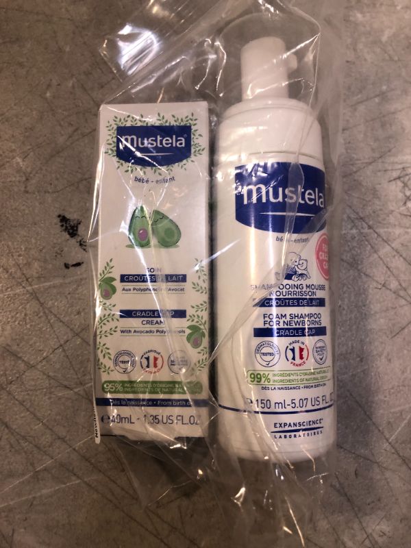 Photo 2 of Mustela Baby Cradle Cap Bundle - Natural Baby Shampoo & Cradle Cap Cream - with Natural Avocado - 2 Items Set exp- 2024