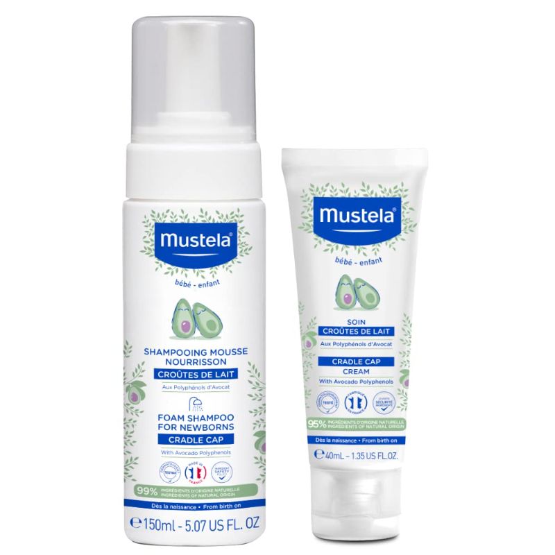 Photo 1 of Mustela Baby Cradle Cap Bundle - Natural Baby Shampoo & Cradle Cap Cream - with Natural Avocado - 2 Items Set exp- 2024