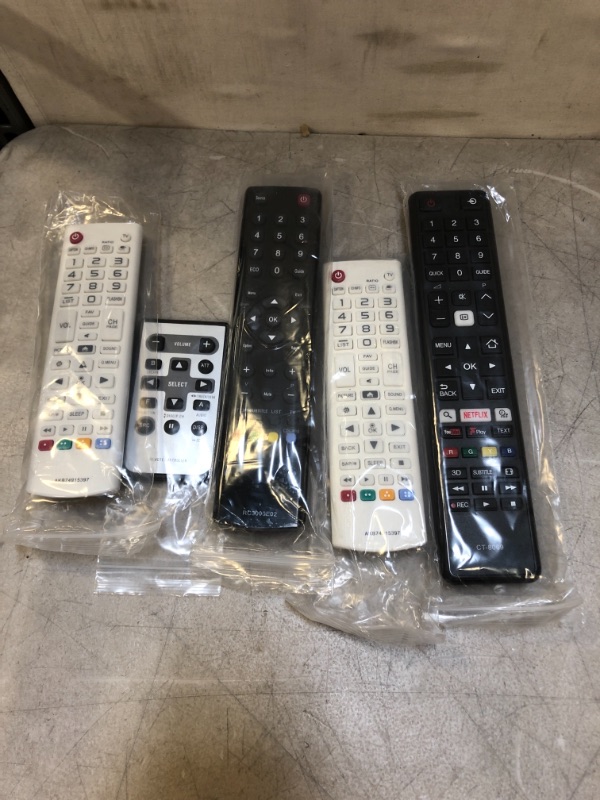 Photo 1 of VARIOUS REMOTES - VARIOUS MODELS   - 5 PACK - SOLD AS IS 