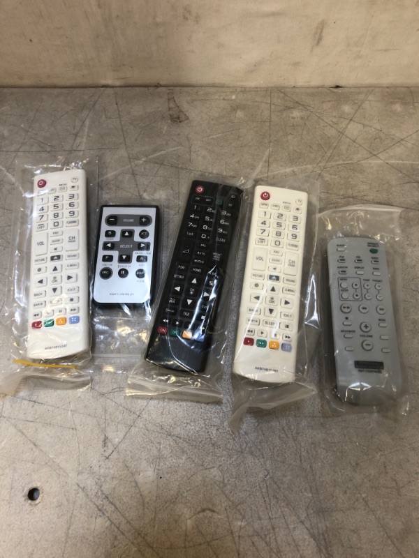 Photo 1 of VARIOUS REMOTES - VARIOUS MODELS   - 5 PACK - SOLD AS IS 