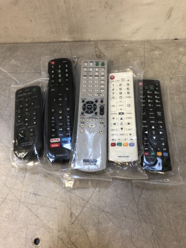 Photo 1 of VARIOUS REMOTES - VARIOUS MODELS   - 5 PACK - SOLD AS IS 