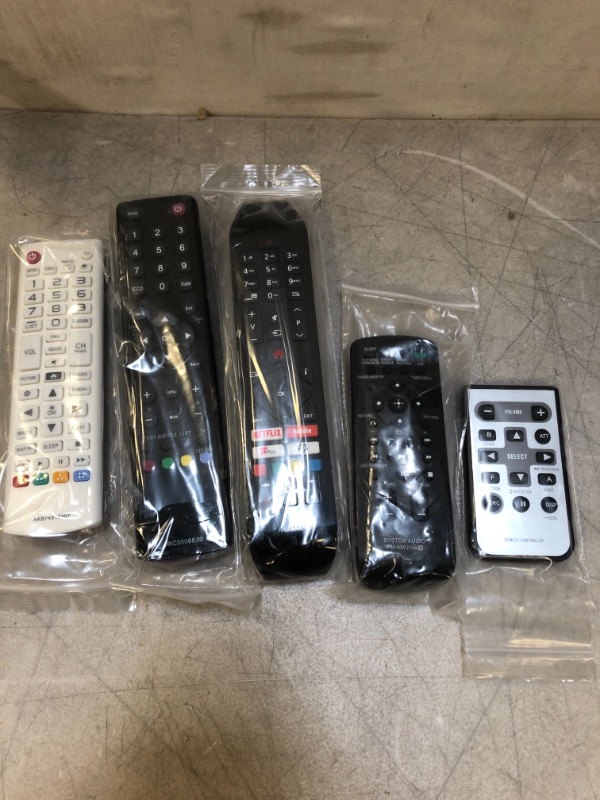 Photo 1 of VARIOUS REMOTES - VARIOUS MODELS   - 5 PACK - SOLD AS IS 