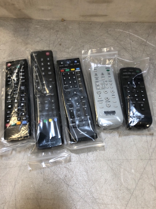 Photo 1 of VARIOUS REMOTES - VARIOUS MODELS   - 5 PACK - SOLD AS IS 