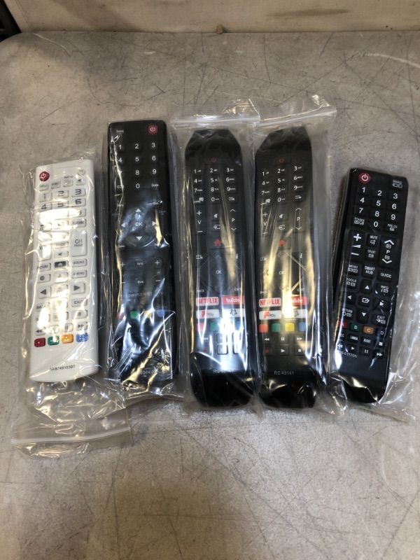 Photo 1 of VARIOUS REMOTES - VARIOUS MODELS   - 5 PACK - SOLD AS IS 