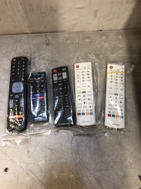 Photo 1 of VARIOUS REMOTES - VARIOUS MODELS   - 5 PACK - SOLD AS IS 