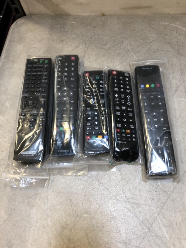 Photo 1 of VARIOUS REMOTES - VARIOUS MODELS   - 5 PACK - SOLD AS IS 