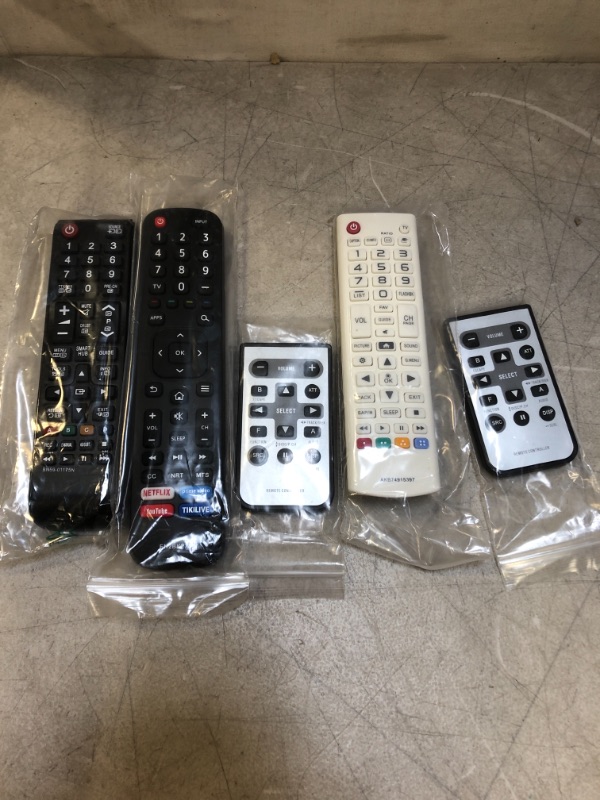 Photo 1 of VARIOUS REMOTES - VARIOUS MODELS   - 5 PACK - SOLD AS IS 