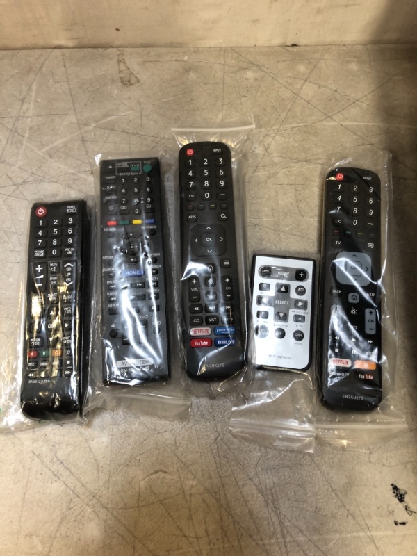Photo 1 of VARIOUS REMOTES - VARIOUS MODELS   - 5 PACK - SOLD AS IS 
