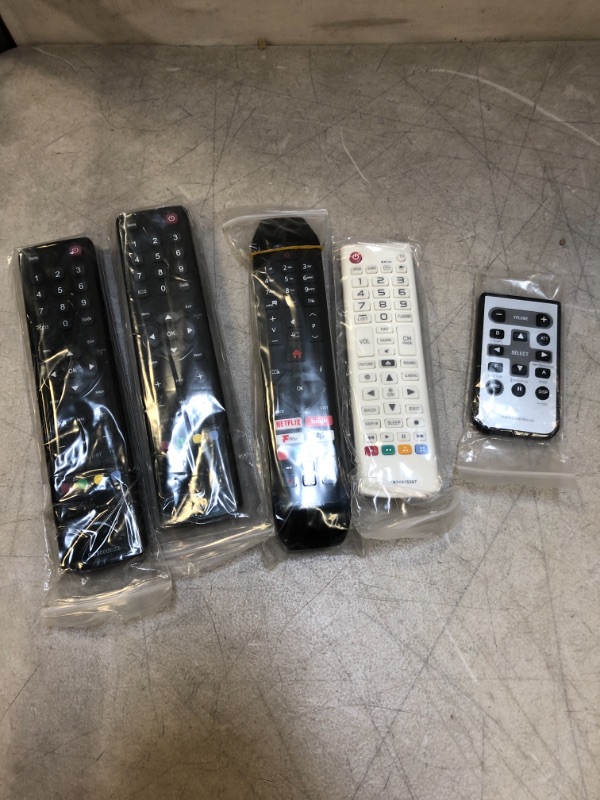 Photo 1 of VARIOUS REMOTES - VARIOUS MODELS   - 5 PACK - SOLD AS IS 