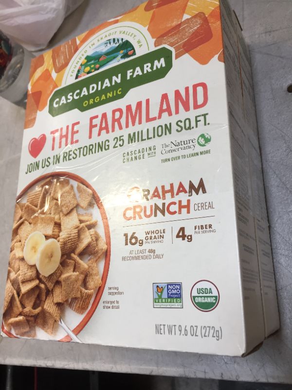 Photo 2 of 2 pack - Cascadian Farm Organic Graham Crunch Cereal, 9.6 oz exp feb 14 2022