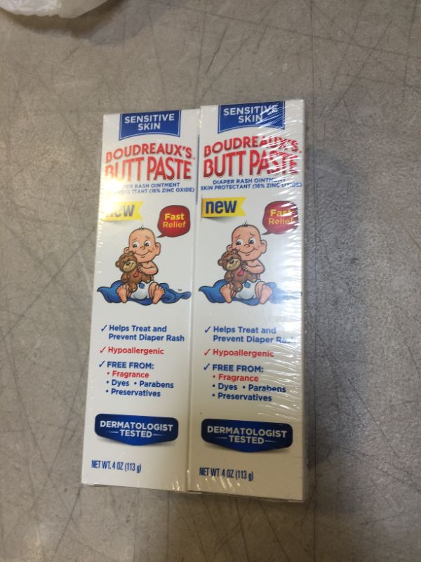 Photo 2 of Boudreaux's Butt Paste Sensitive Skin Diaper Rash Ointment, 4 oz Tube, 2 Pack