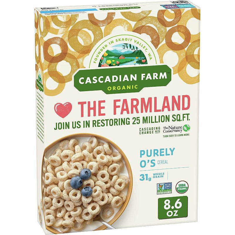 Photo 1 of 2 pack - Cascadian Farm Organic Cereal, Purely O's, 8.6 oz exp 3/1/22