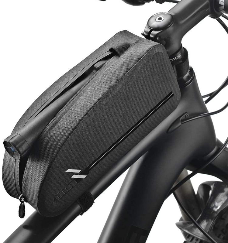 Photo 1 of Bike Top Tube Bag, Waterproof Bicycle Phone Front Frame Bag, Phone Holder for Bicycle Accessories Suitable for Road Bikes and Mountain Commuter Bikes
