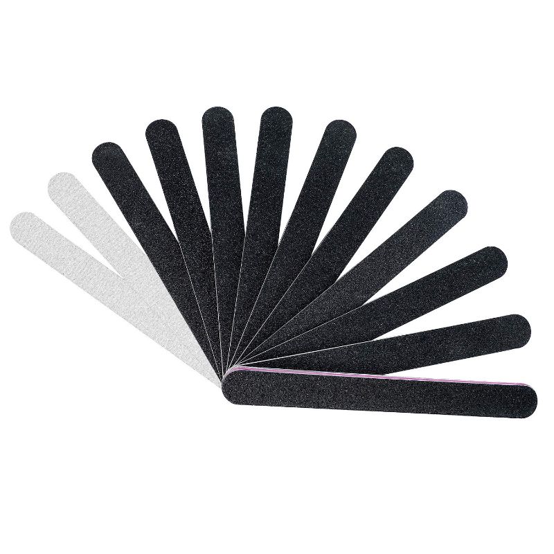 Photo 1 of 12PCS Nail Files,Professional Manicure Pedicure Tools Which Can Shape and Smooth Your Nails,Emery Boards Nail File for Acrylic Natural Nails,10PCS Black 100/180 Grit and 2PCS Purple 180/240 Nail File - 3 pack 
