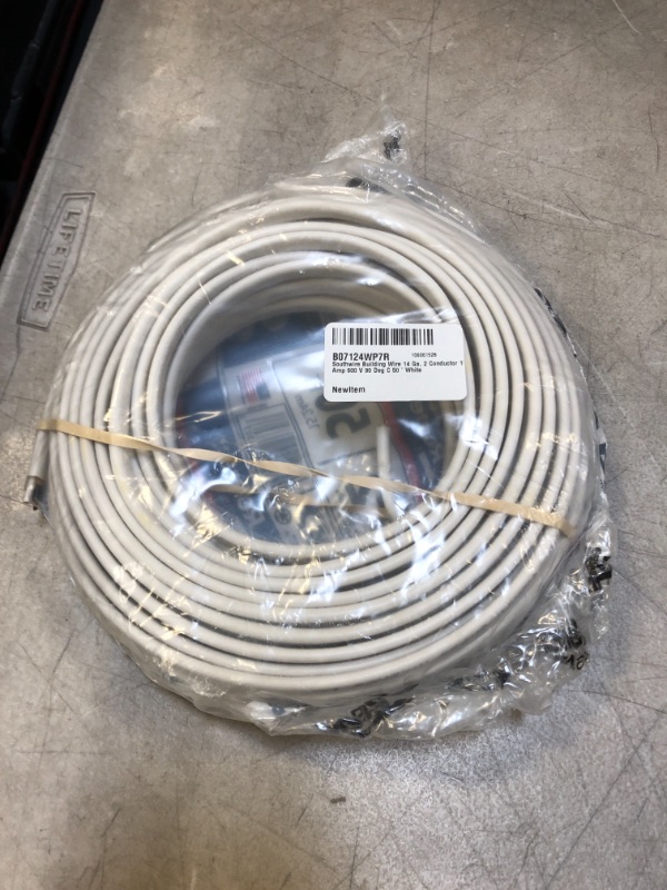 Photo 2 of Southwire Building Wire 14 Ga, 2 Conductor 15 Amp 600 V 90 Deg C 50 ' White
