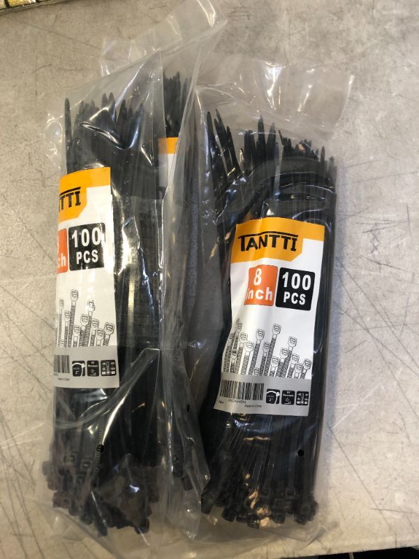 Photo 2 of 100 pack 8 inch zip ties black ( 3 bags ) 