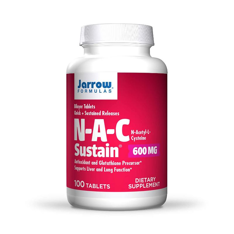 Photo 1 of 
Jarrow Formulas N-A-C Sustain, N-Acetyl-L-Cysteine 600 Mg- 100 Tablets exp 02/2023