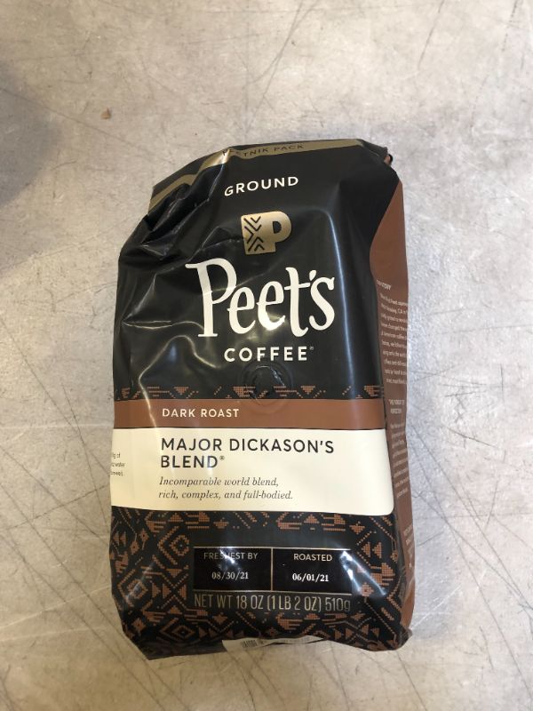 Photo 2 of 
Peet's Coffee, Major Dickason's Blend - Dark Roast Ground Coffee - 18 Ounce Bag exp- 08/30/2021