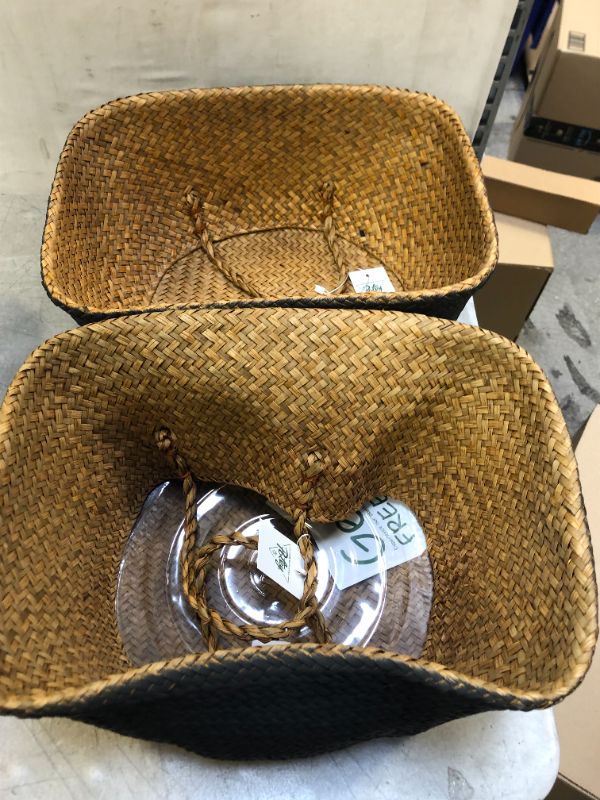 Photo 1 of 2 pcs woven baskets 