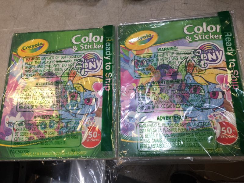 Photo 2 of 2 PACK - Crayola My Little Pony Coloring Pages and Stickers, Gift for Kids, Ages 3, 4, 5, 6